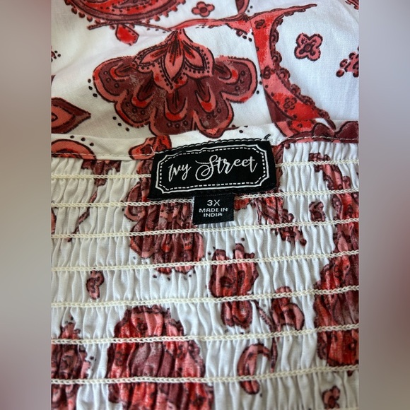 NWOT IVY STREET EVERLILY PAISLEY PRINT PUFF SLEEVE DRESS. RUCHED TOP, STRETCHY. - Picture 8 of 10